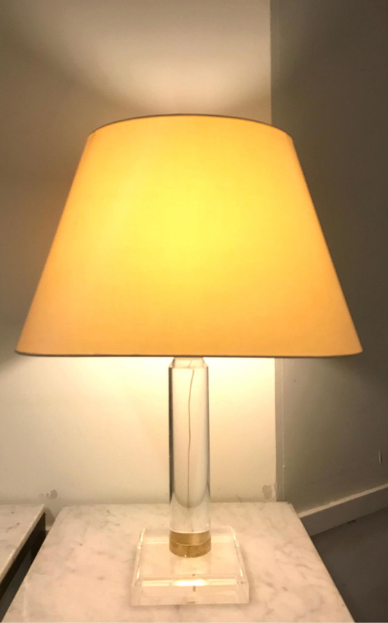 Image 1 of Lucite Hollywood Regency table lamp