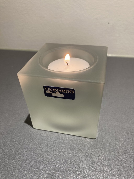 Tea Light Holder From Frosted Glass, Brand Leonardo