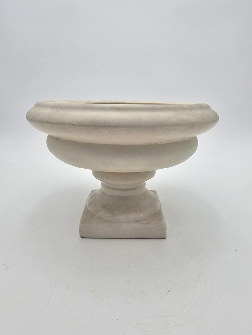 Carved Stone Candle Holder On Foot