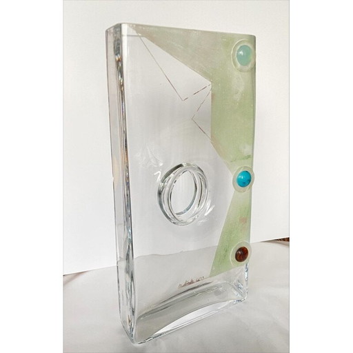 Jarrón de cristal vintage de Anatole Riecke