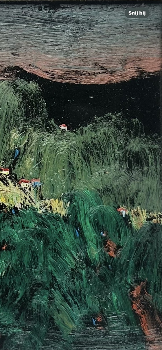 Image 1 of Dipinto impressionista Yu Deming - Paesaggio n. 7 - Olio su tavola
