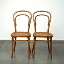 2 x chaise Thonet/ bistro vintage marron avec assise tressée