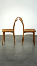 2 x chaise Thonet/ bistro vintage marron avec assise tressée