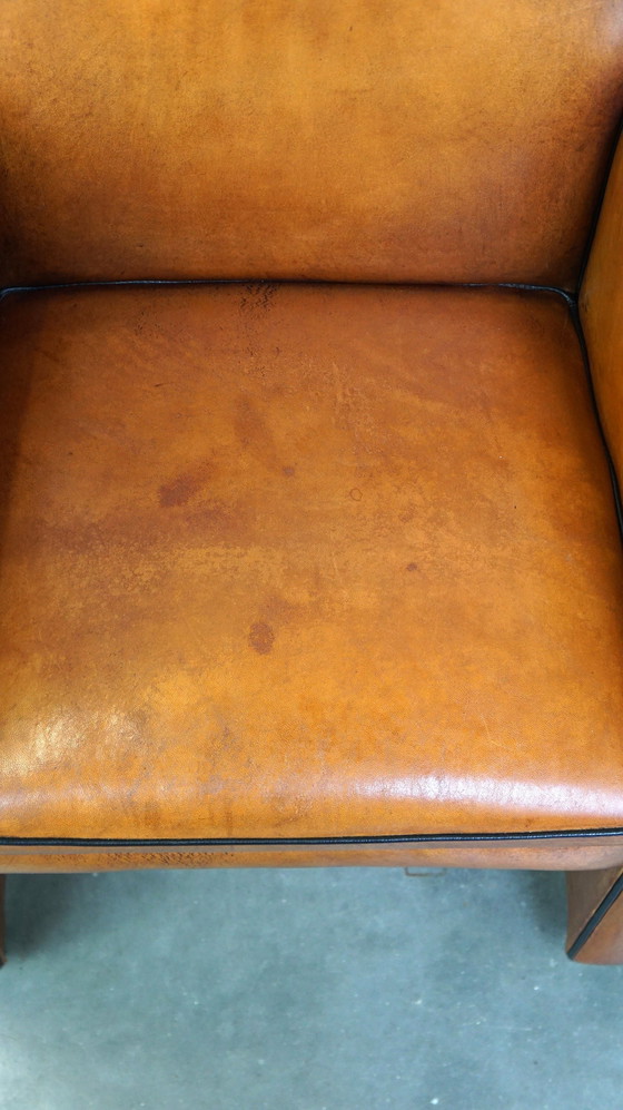 Image 1 of Sheep leather chair/office chair on wheels