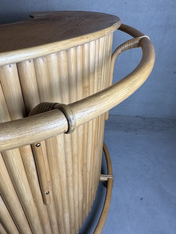 Image 1 of Vintage TIKI bar + rack (bamboo and veneer oak)