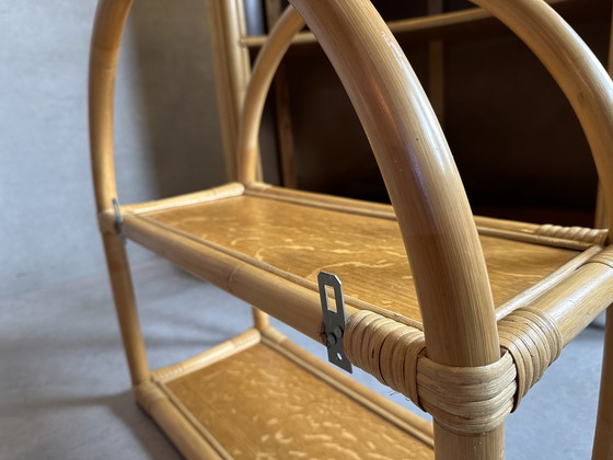 Image 1 of Vintage TIKI bar + rack (bamboo and veneer oak)