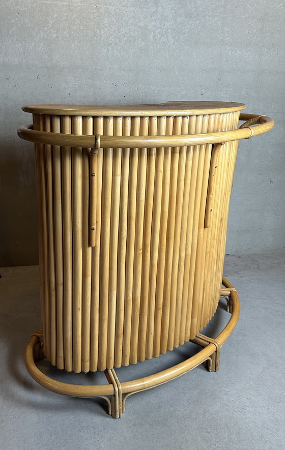 Image 1 of Vintage TIKI bar + rack (bamboo and veneer oak)