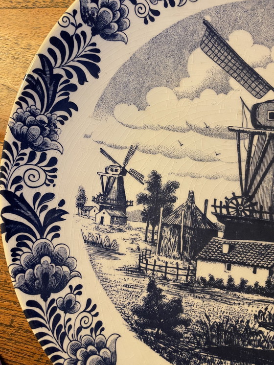 Image 1 of Handpainted Delft Blue Plate 39 Cm