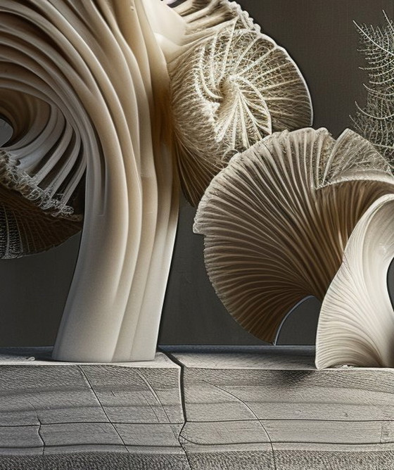 Image 1 of Pezzo unico a basso costo: le nature morte di Benoit Mandelbrot: spirale in madreperla