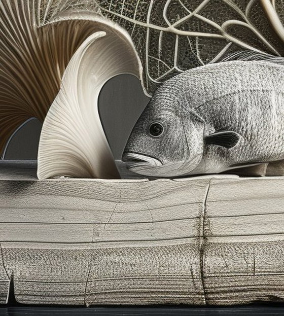 Image 1 of Pezzo unico a basso costo: le nature morte di Benoit Mandelbrot: spirale in madreperla