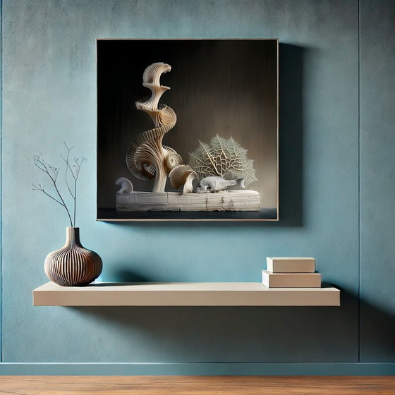 Image 1 of Pezzo unico a basso costo: le nature morte di Benoit Mandelbrot: spirale in madreperla