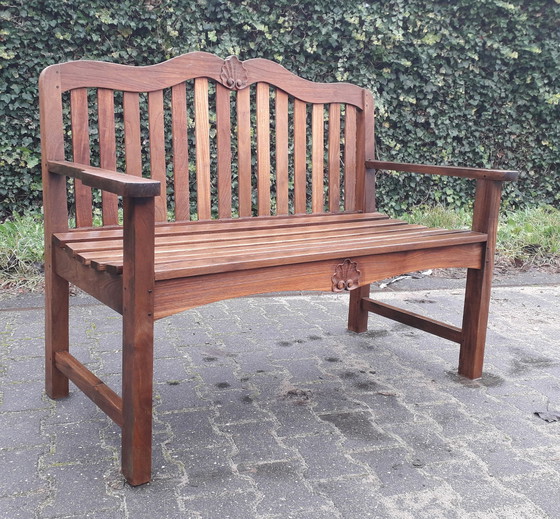 Image 1 of Banc de parc/jardin Raffles en teck, largeur 125 cm