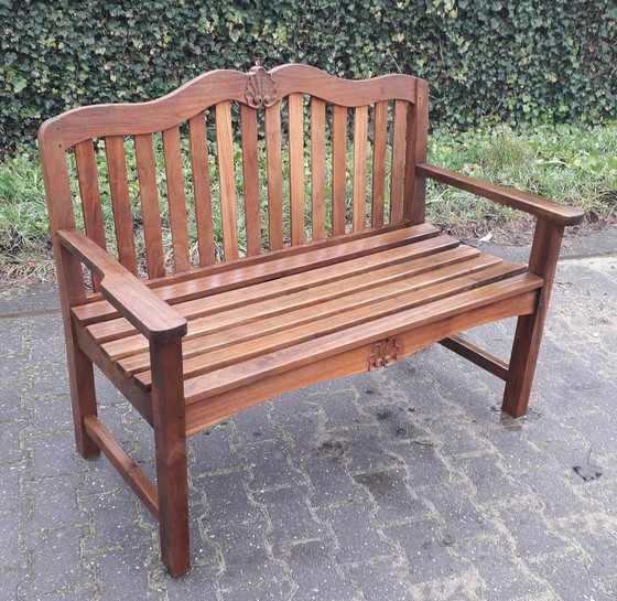 Image 1 of Banc de parc/jardin Raffles en teck, largeur 125 cm