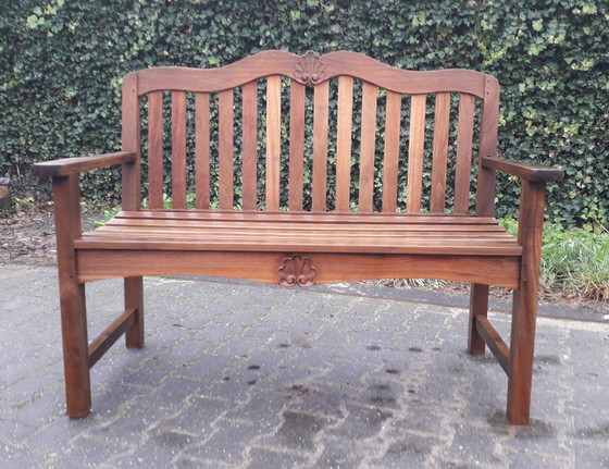 Image 1 of Banc de parc/jardin Raffles en teck, largeur 125 cm