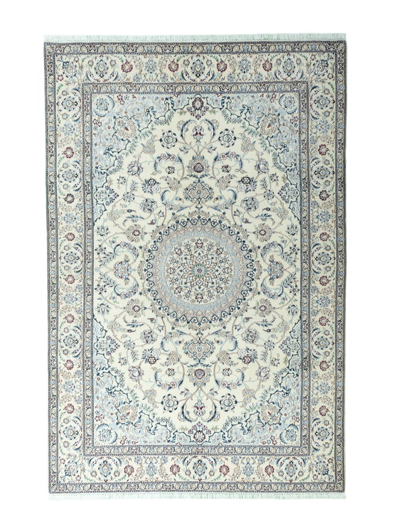 Image 1 of 300 X 200 Cm Hand-Knotted Nain 9 La Persian Rug With Silk