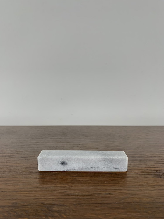 Image 1 of Set Of 8 Minimalist White Marble Knife Holders