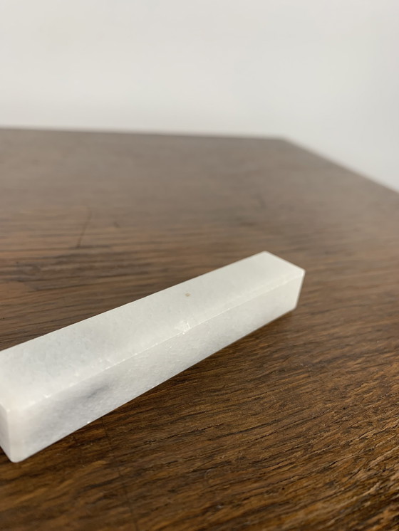 Image 1 of Set Of 8 Minimalist White Marble Knife Holders