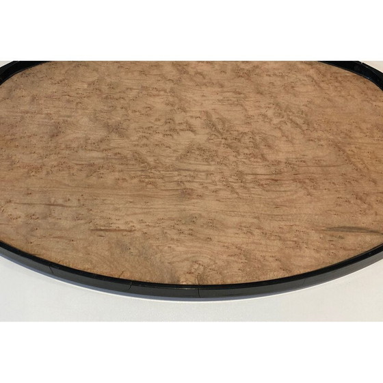 Image 1 of Vassoio vintage art déco in sicomoro, legno ebanizzato e metallo cromato, Francia 1930