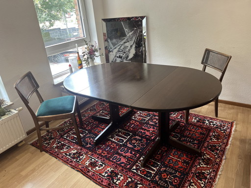 Thonet rosewood extendable round dining table