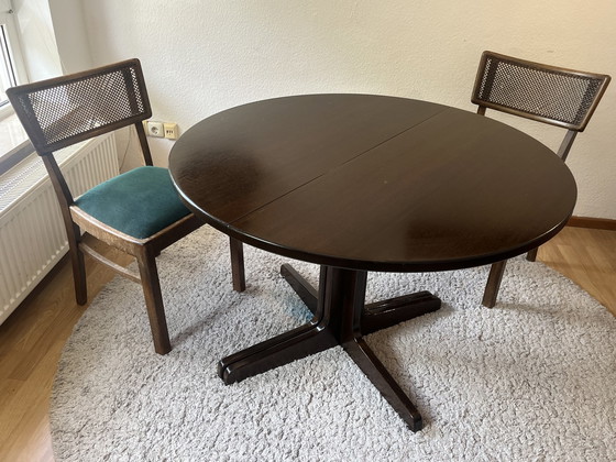 Image 1 of Thonet rosewood extendable round dining table