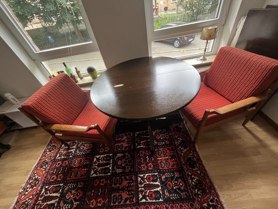 Image 1 of Thonet rosewood extendable round dining table