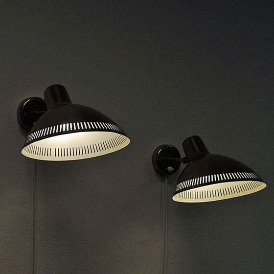 Image 1 of Pair of vintage brass wall sconces by Hans Bergström for Atelje Lyktan, Sweden 1960