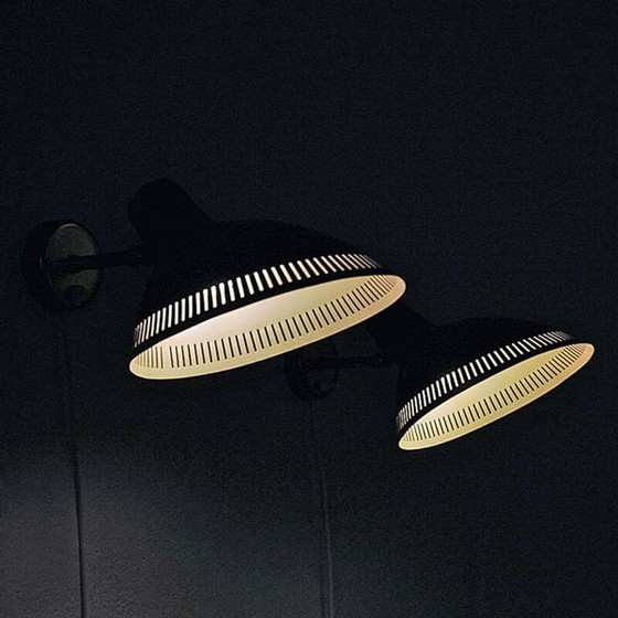 Image 1 of Pair of vintage brass wall sconces by Hans Bergström for Atelje Lyktan, Sweden 1960