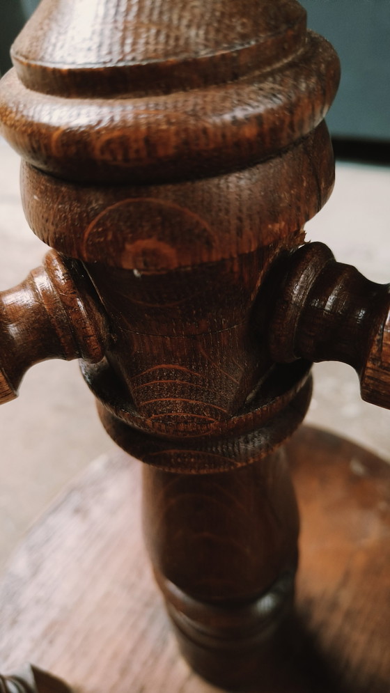 Image 1 of Vintage Antique Oak Piano Stool 1880 Napoleon Iii