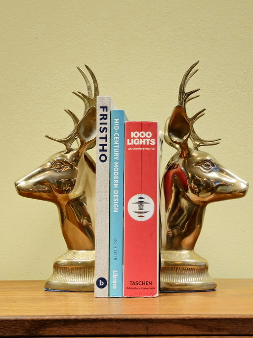 Set Brass Bookends Bookend Deer Bambi