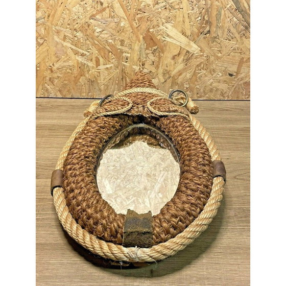 Image 1 of Vintage rope mirror by Audoux Minet, 1950-1960