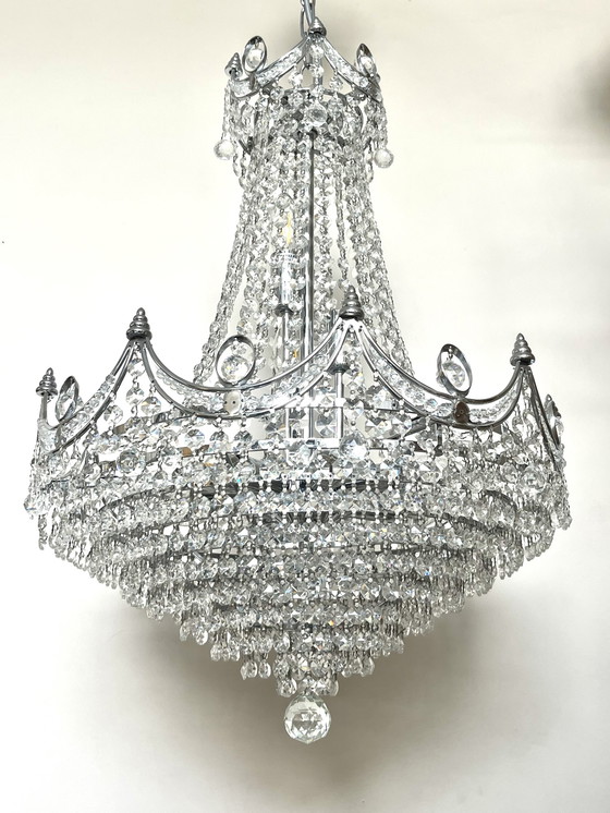 Image 1 of XL size luxurious design Cristallstrass crystal chandelier pendant lamp Chrome frame