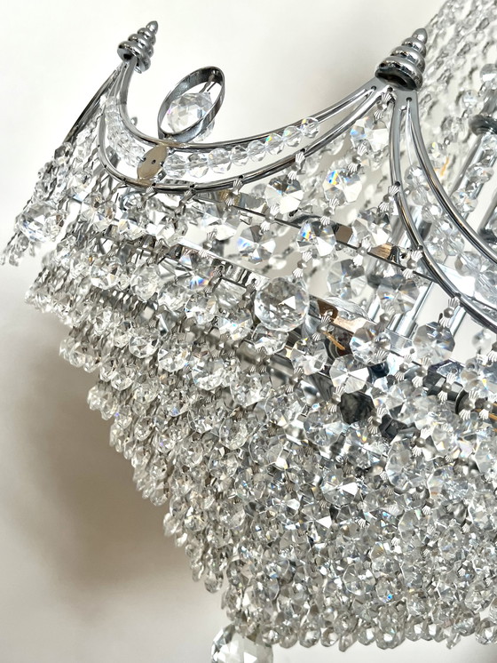 Image 1 of XL size luxurious design Cristallstrass crystal chandelier lampe suspendue Chrome frame