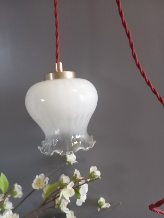 Image 1 of Art Deco Style Nomadic Handlight Opaline White