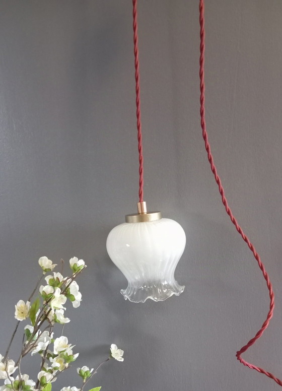 Image 1 of Art Deco Style Nomadic Handlight Opaline White