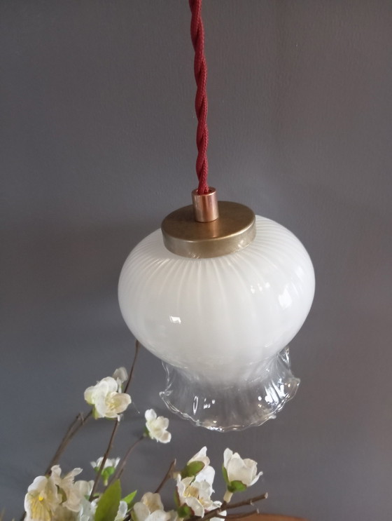 Image 1 of Art Deco Style Nomadic Handlight Opaline White