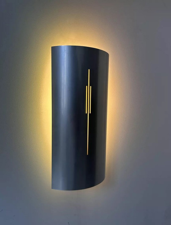 Image 1 of Lampada da parete vintage 2X, alluminio, Roland Jamois Francia 1970