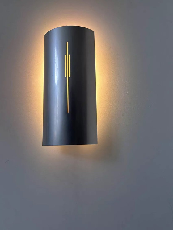 Image 1 of Lampada da parete vintage 2X, alluminio, Roland Jamois Francia 1970
