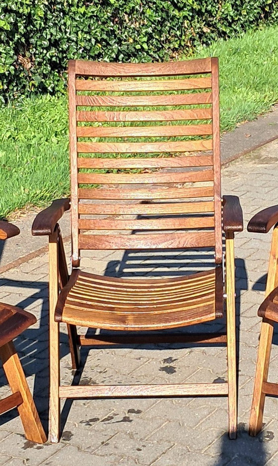 Image 1 of 4 Teak Recliners, Collapsible