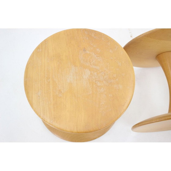 Image 1 of Pair of vintage beechwood stools by Nanna Ditzel for Kolds Savværk, Denmark 1960
