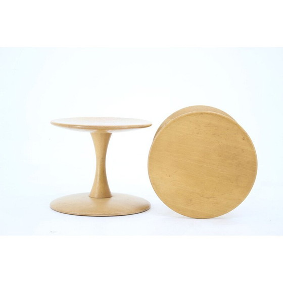 Image 1 of Pair of vintage beechwood stools by Nanna Ditzel for Kolds Savværk, Denmark 1960