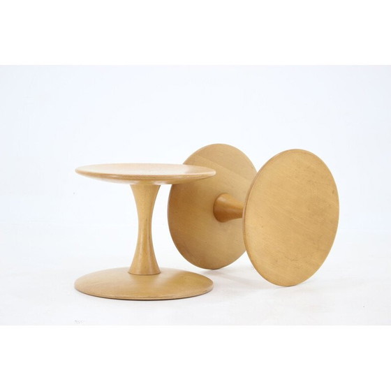 Image 1 of Pair of vintage beechwood stools by Nanna Ditzel for Kolds Savværk, Denmark 1960