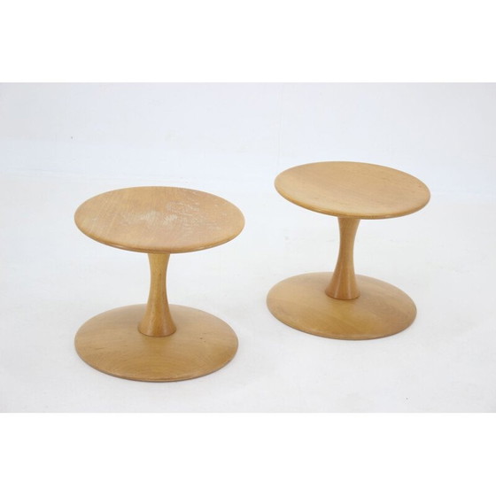 Image 1 of Pair of vintage beechwood stools by Nanna Ditzel for Kolds Savværk, Denmark 1960
