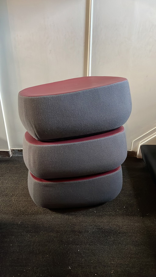 3x Moroso The Fjord tabouret/pouffe