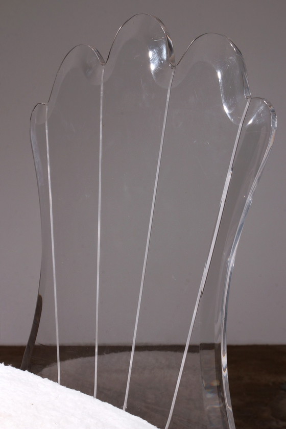 Image 1 of Tabourets de bar en plexiglas de lucite et tabourets de bar pivotants en chrome