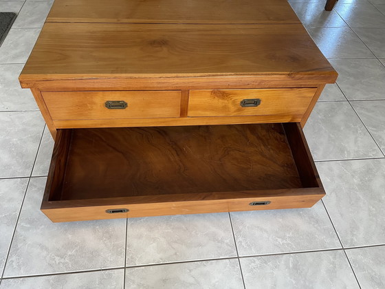 Image 1 of Cassettiera in teak con 3 cassetti e ribalta superiore