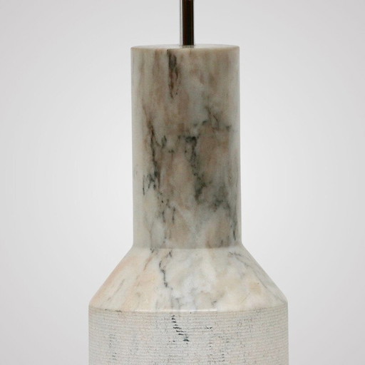 Vintage white marble lamp, France 1980