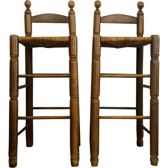 Image 1 of Pair of vintage high stools, 1950