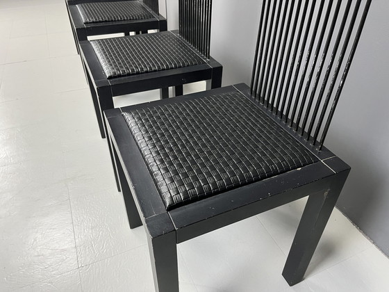 Image 1 of Chaises de salle à manger vintage à dossier haut, 1980