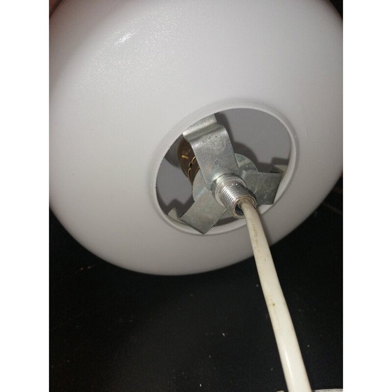 Image 1 of Pair of vintage ''demi sphère'' opaline pendant lamp, 1960