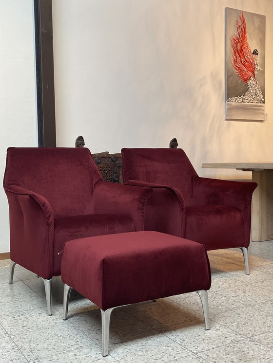 Image 1 of Leolux Mayuro Armchairs Plus Hocker 50% Discount